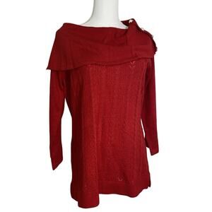 Studio Works Womens Red Sweater Small NWT Buttons